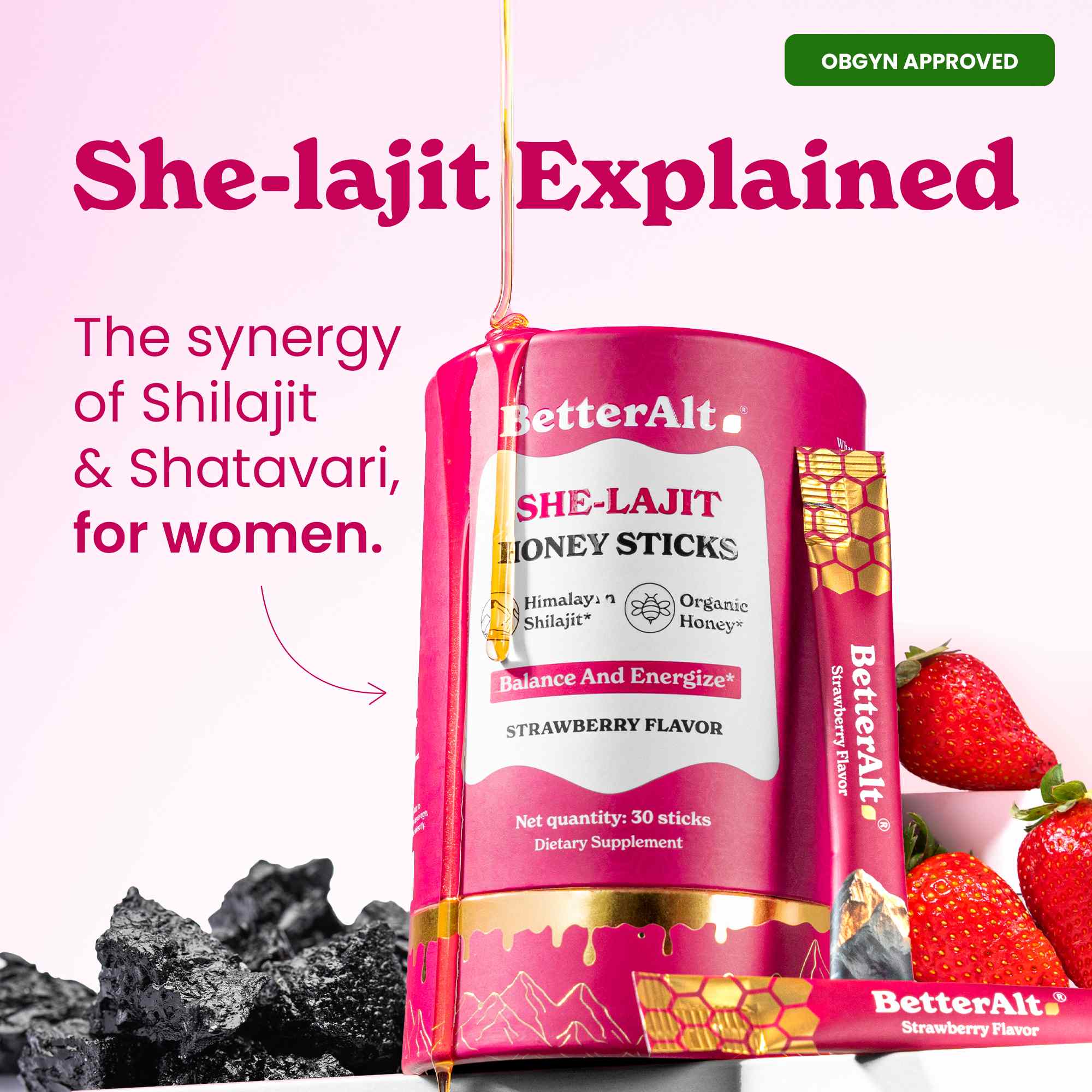 SHE-Lajit Honey Sticks- 60 Sticks