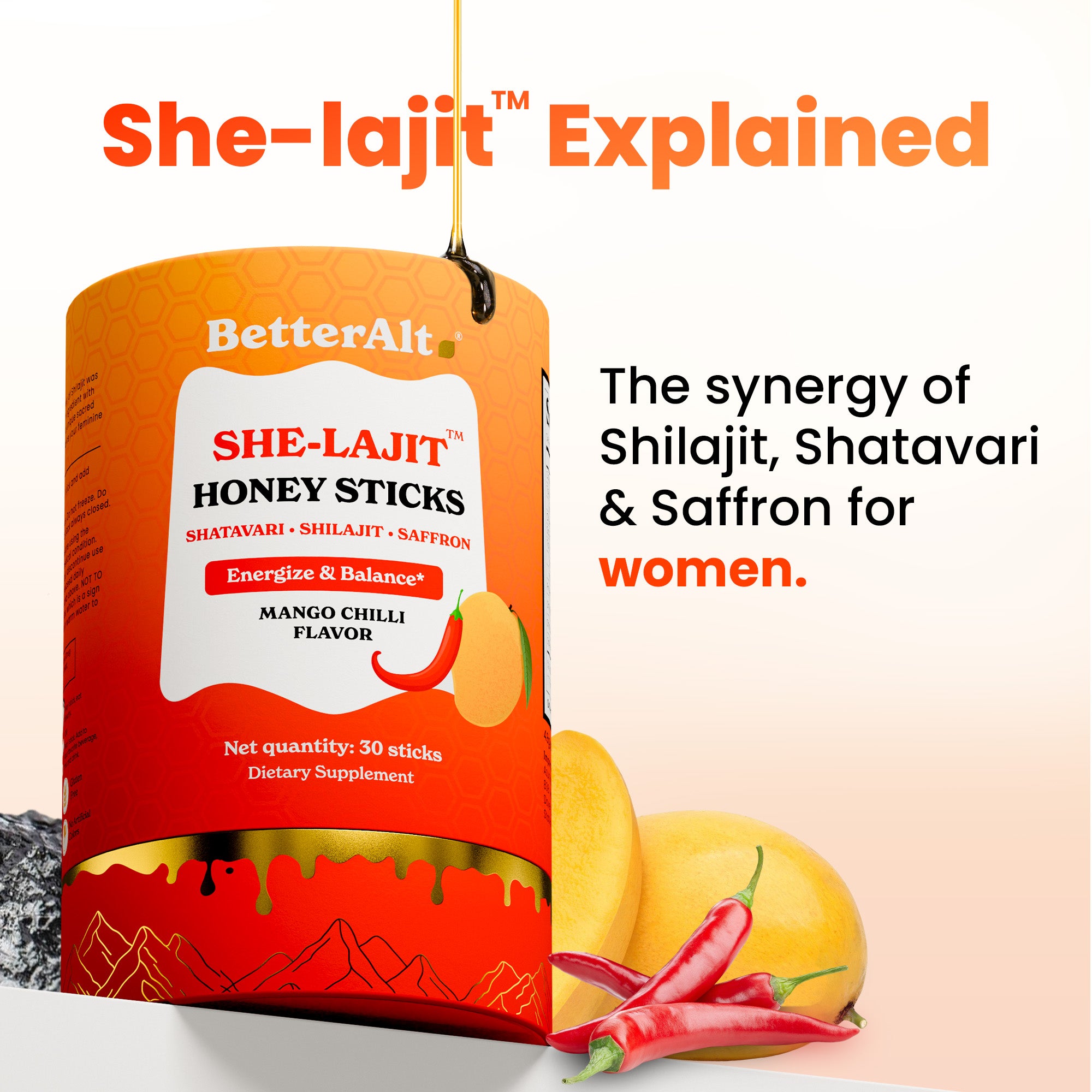 She-lajit Honey Sticks - Mango Chilli Flavor