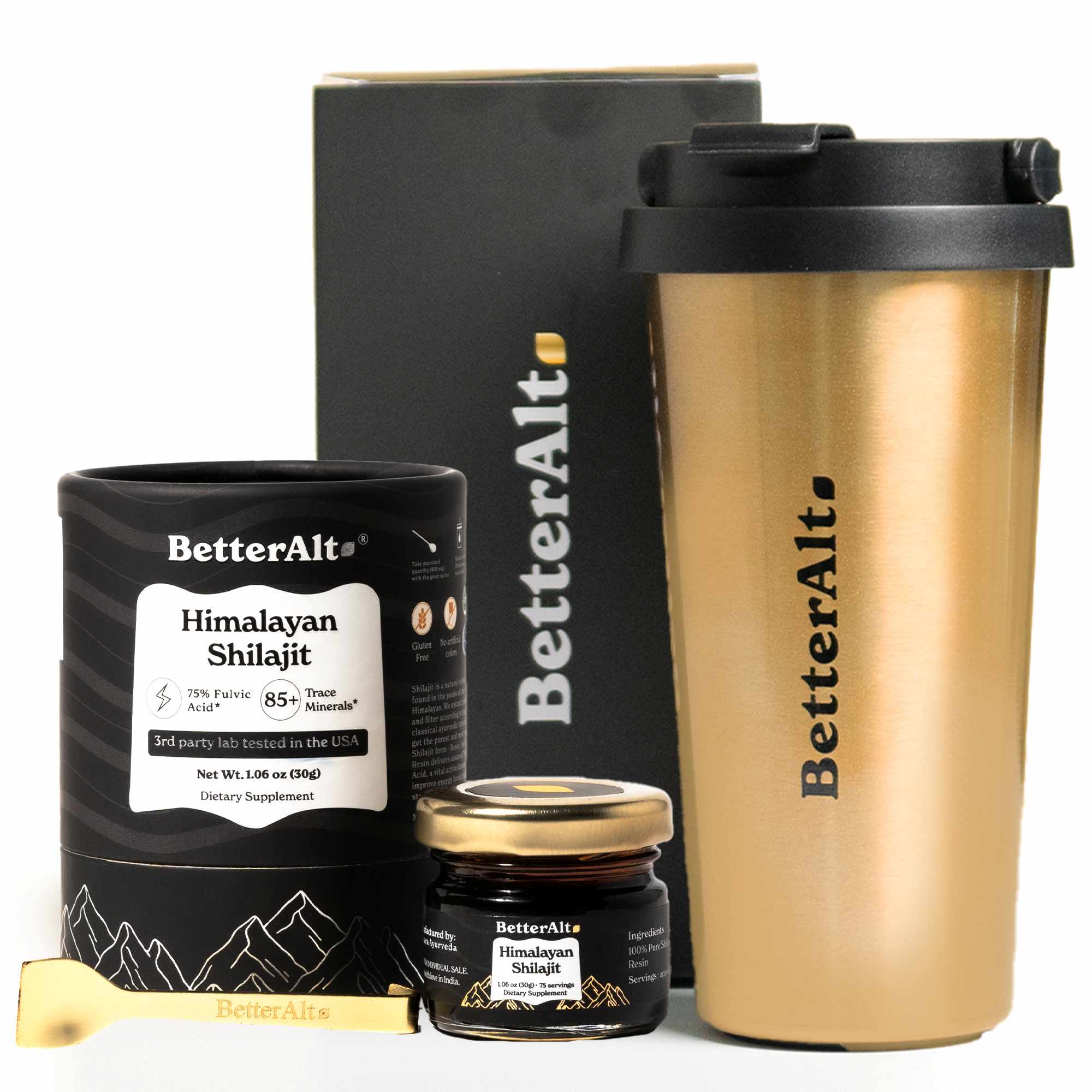 Himalayan Shilajit Resin & Insulated, Stainless Steel Tumbler