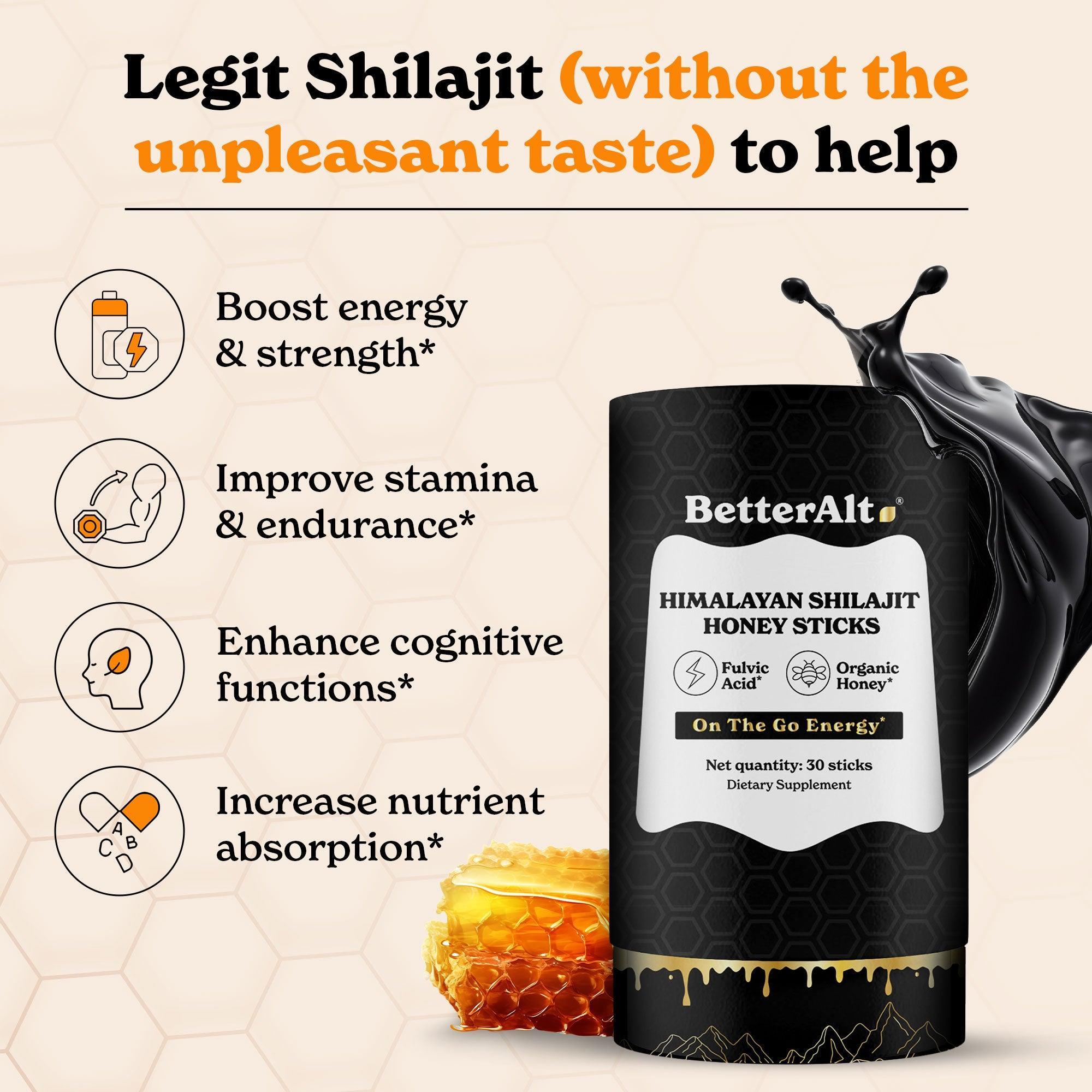 GOLD+ Shilajit Honey Sticks | All Flavor | Pack of 3