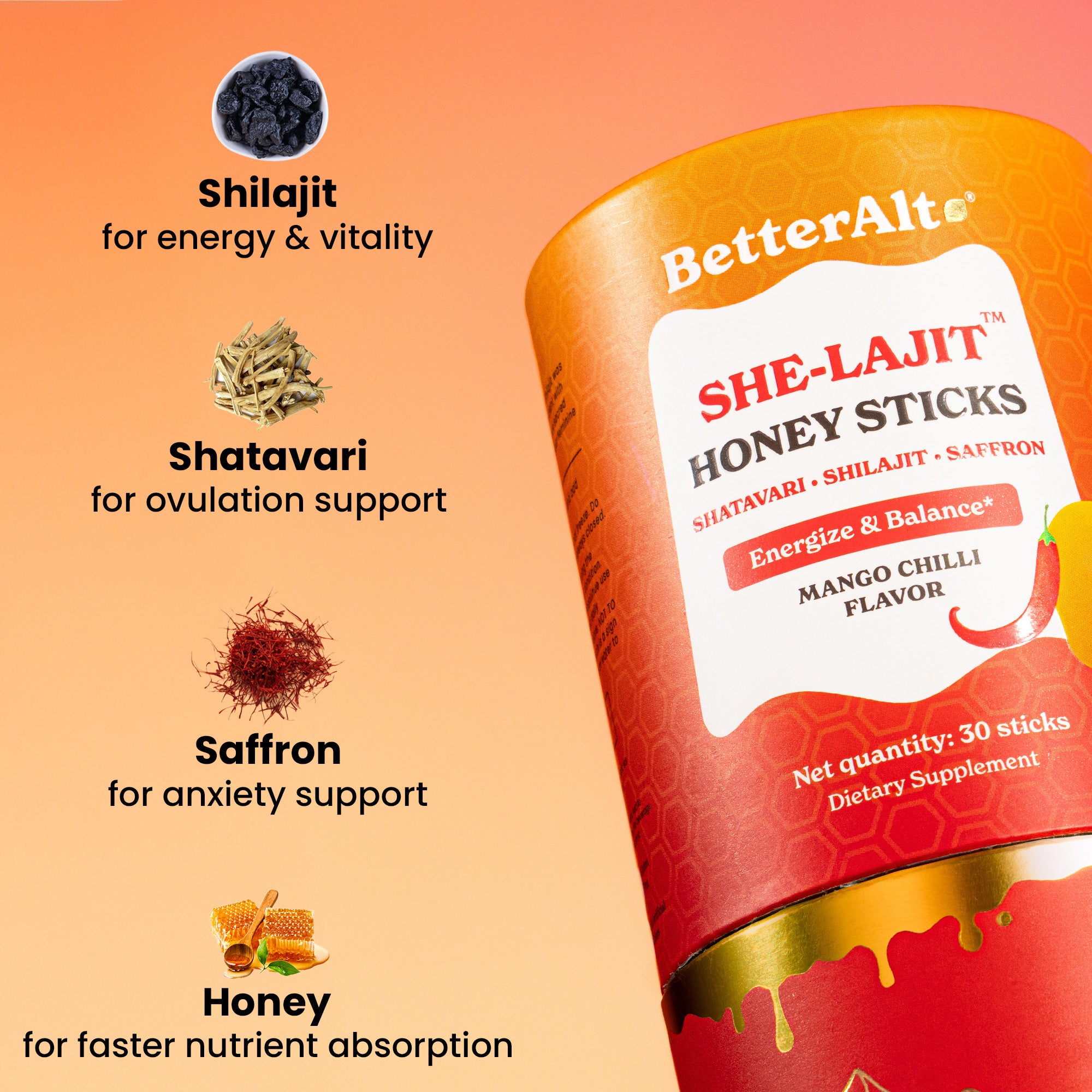 She-lajit Honey Sticks - Mango Chilli Flavor